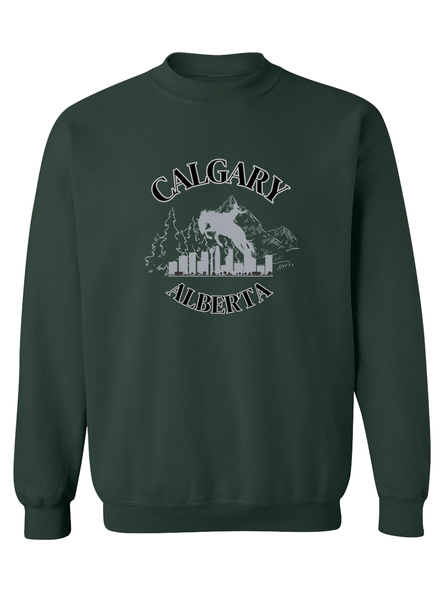 Calgary Tourism - Crewneck Relaxed Fit Sweatshirt Forest Green