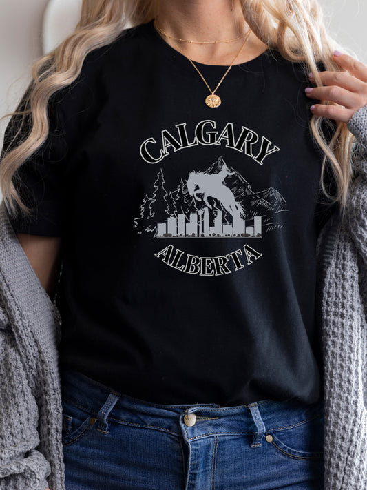 Calgary Tourism - Crewneck Relaxed Fit Tee Black