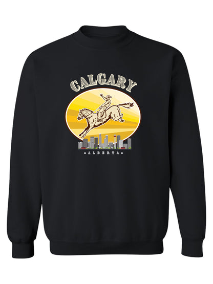 Calgary Cityscape - Crewneck Rlaxed Fit Sweatshirt Black