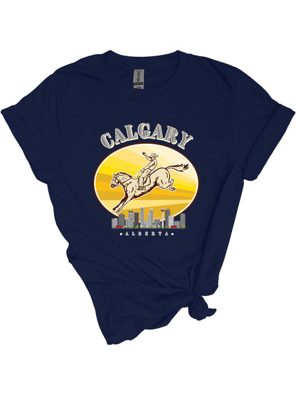 Calgary Cityscape - Relaxed Fit Tee Navy