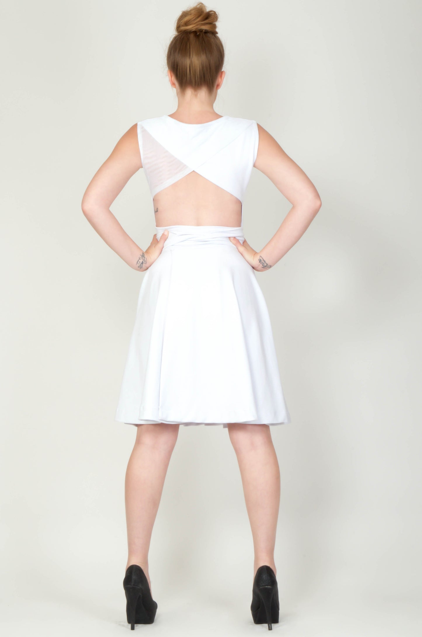 White Wrap Dress | Sleeveless Wrap Dress | CHERRY CHIC DESIGNS