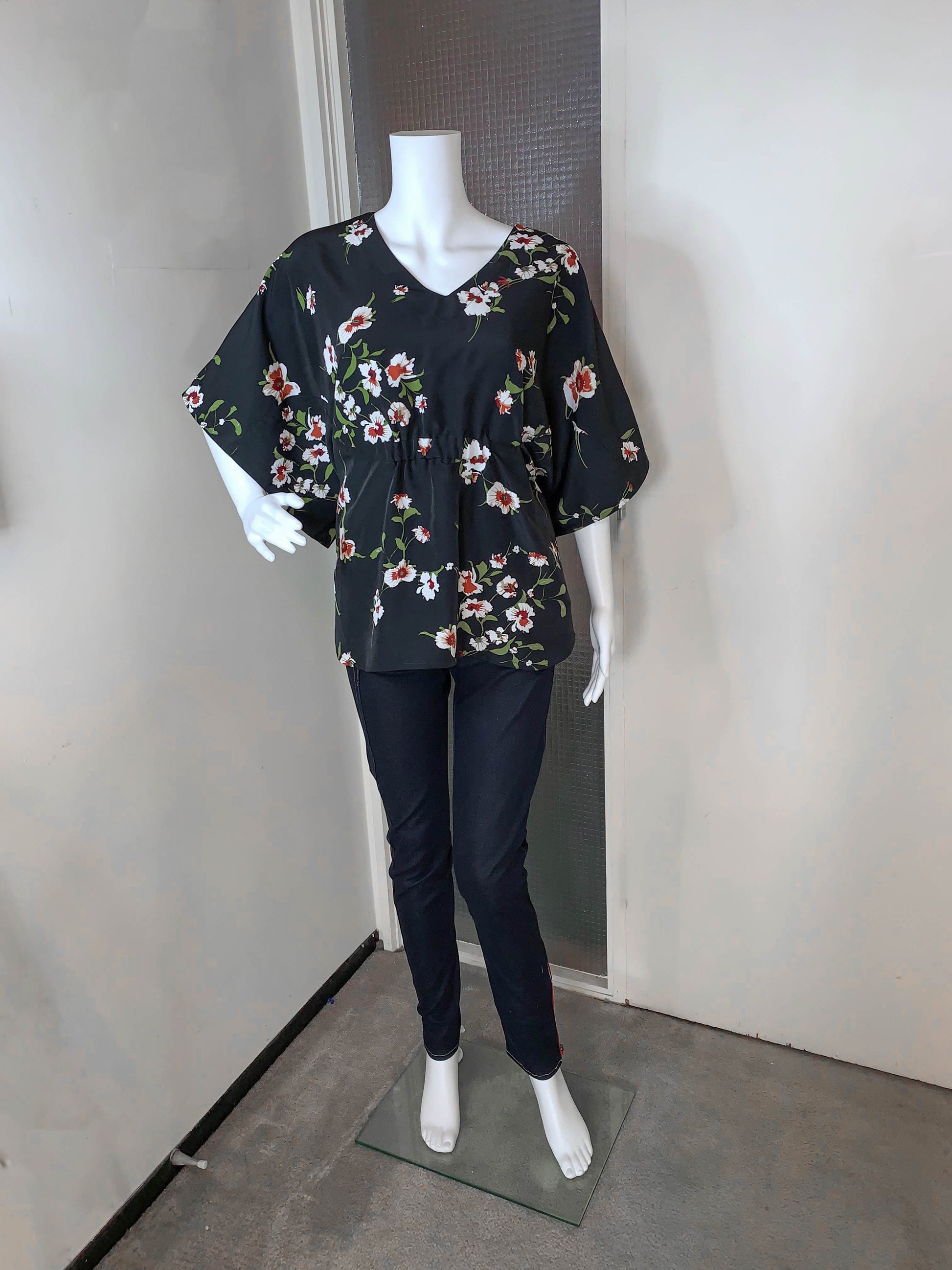 Black Floral Kimono Top | Floral Kimono Top | CHERRY CHIC DESIGNS