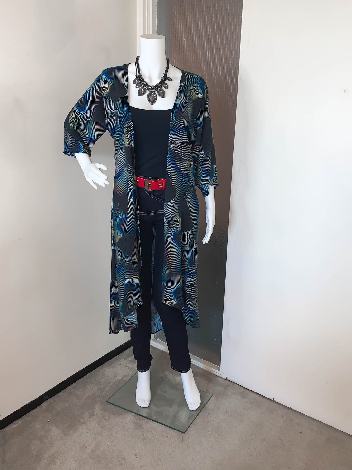 Black Peacock Kimono | Peacock Kimono Robe | CHERRY CHIC DESIGNS