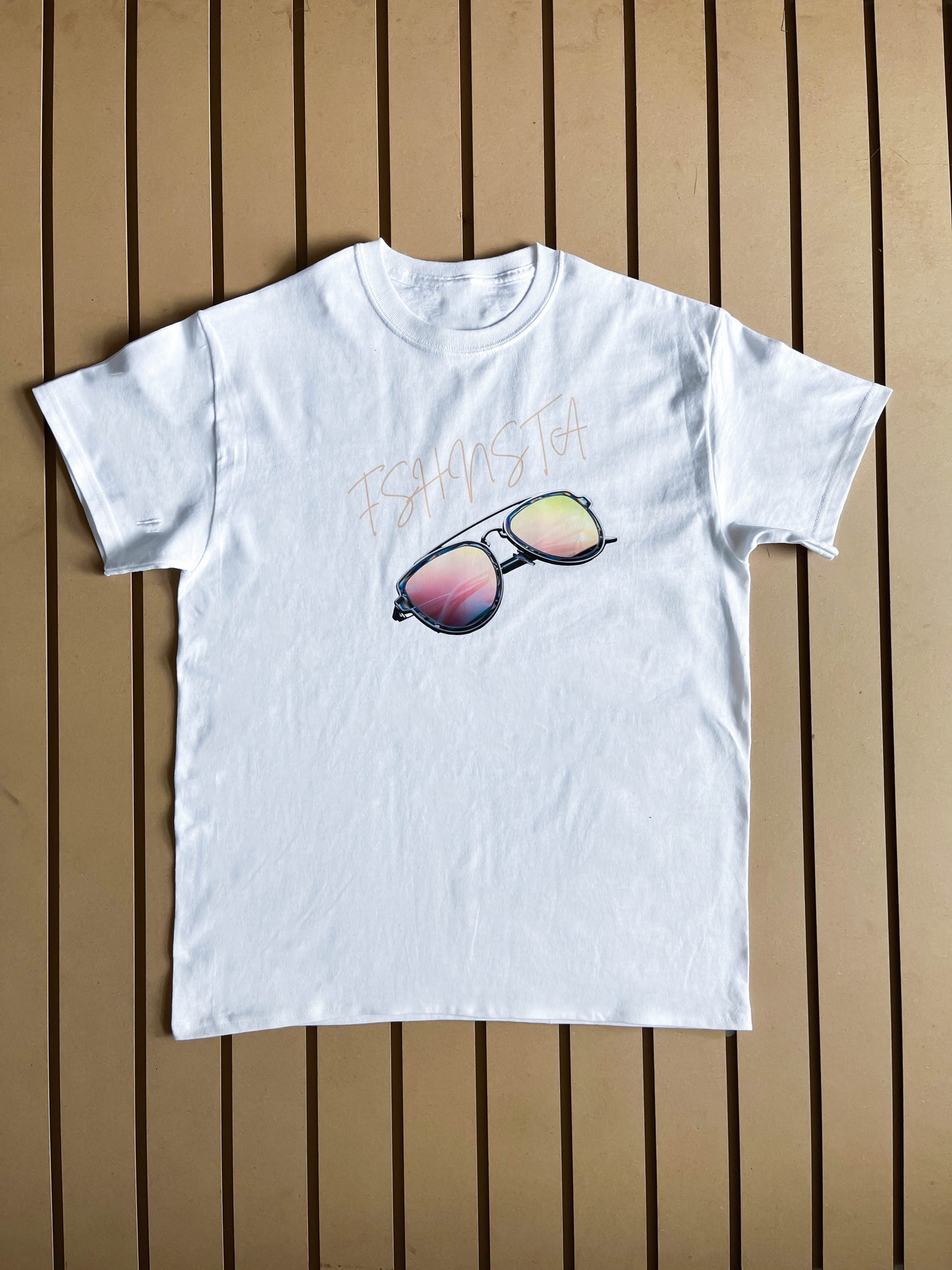 Fshnsta Signature Logo Sunglasses - Relaxed Fit Tee White