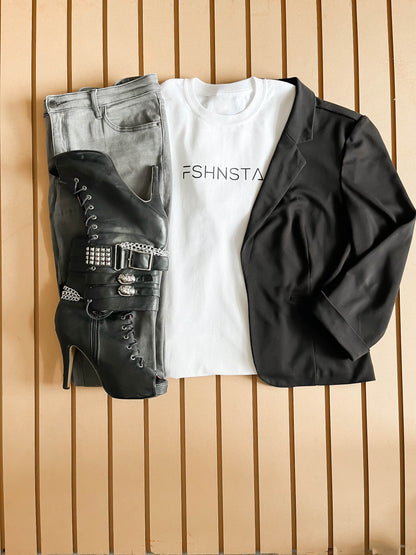 Fshnsta Logo - Crewneck Sweatshirt White
