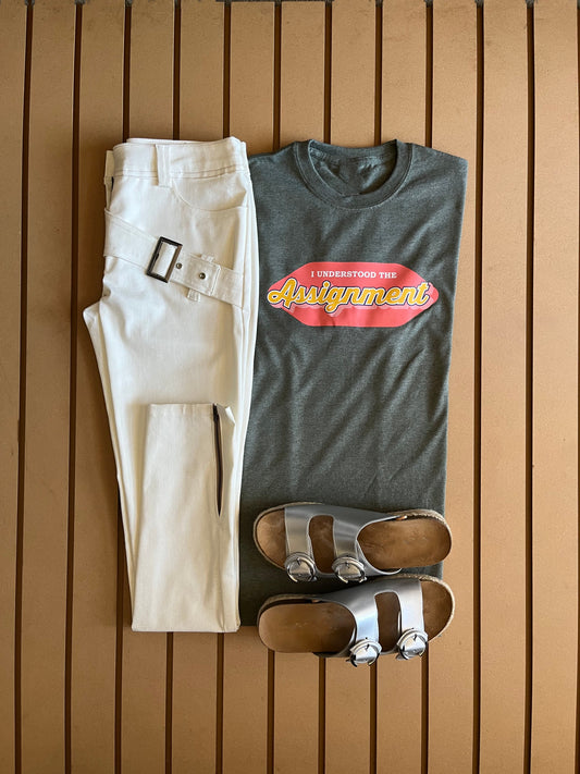 I Understood the Assignement - Relaxed Fit Tee Heather Green