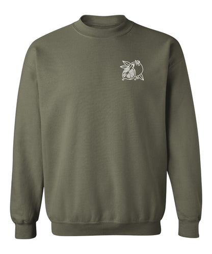 Pomegranate Queen - Crewneck Relaxed Fit Sweatshirt Sage Green